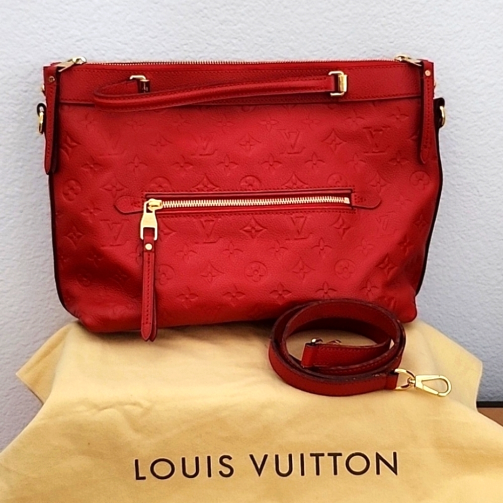 ⛔️SOLD⛔️GUC Louis Vuitton Bastille PM Vibrant Red Empreinte Tote 2Way